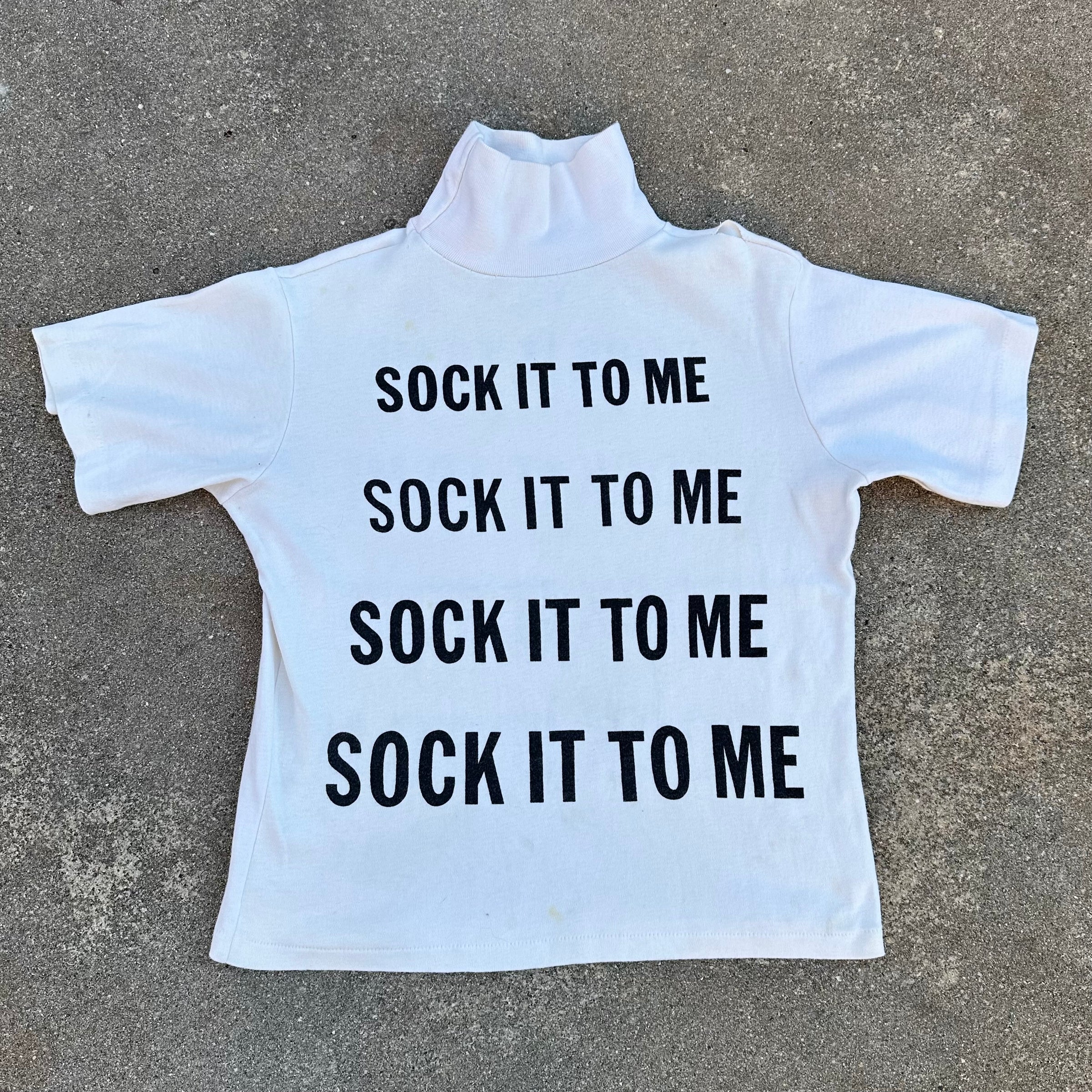 1960’s Sock it to Me Cotton Turtleneck T-Shirt Small