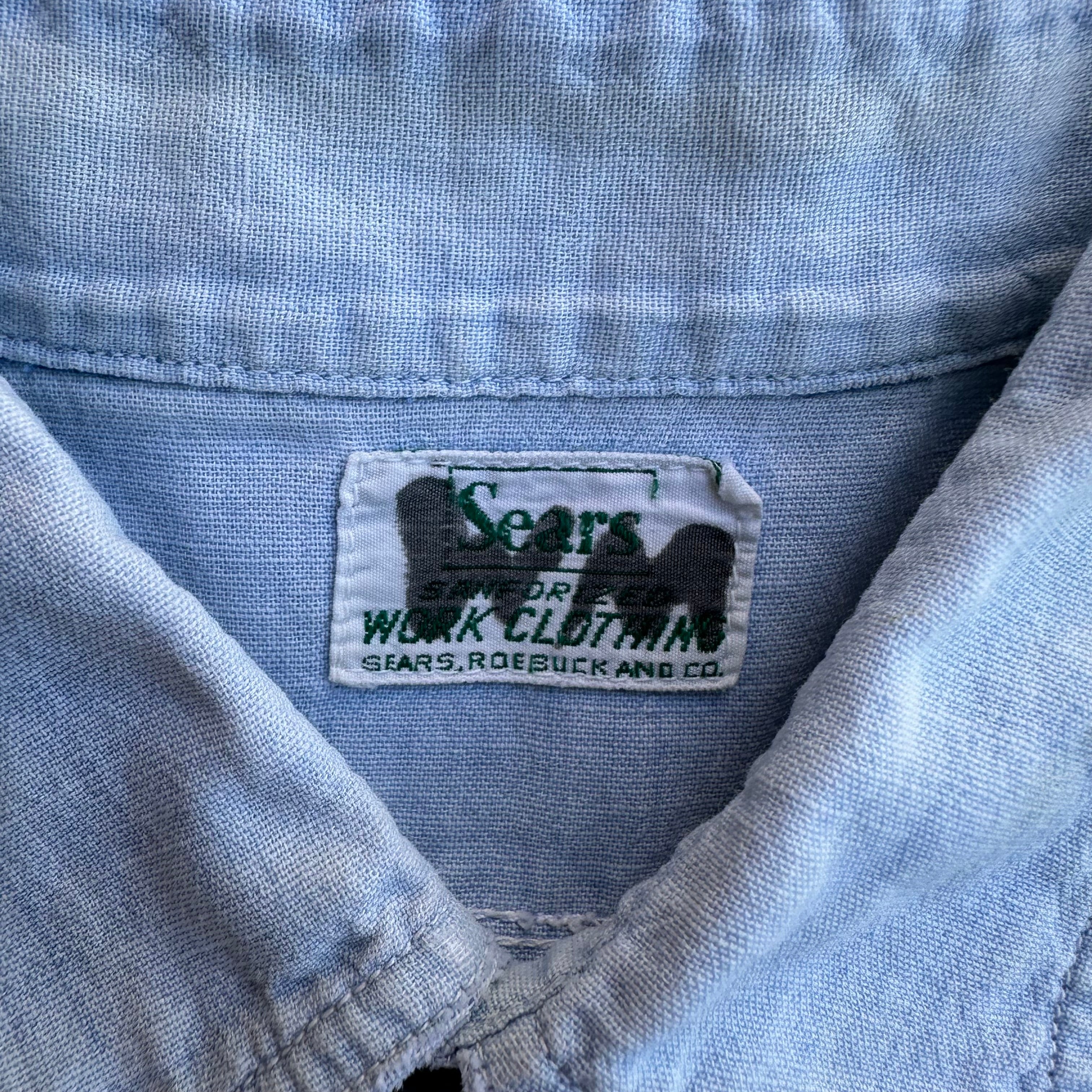 1940's/50's Sears Sanforized Chambray Work Shirt Medium – Little