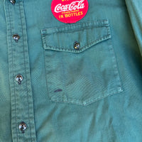 1950’s Coca Cola Employee Green Work Shirt Large