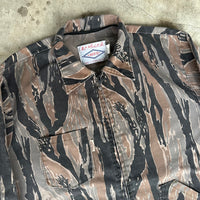 1970’s Neet Products Vertical Tiger Stripe Camo Jacket Large
