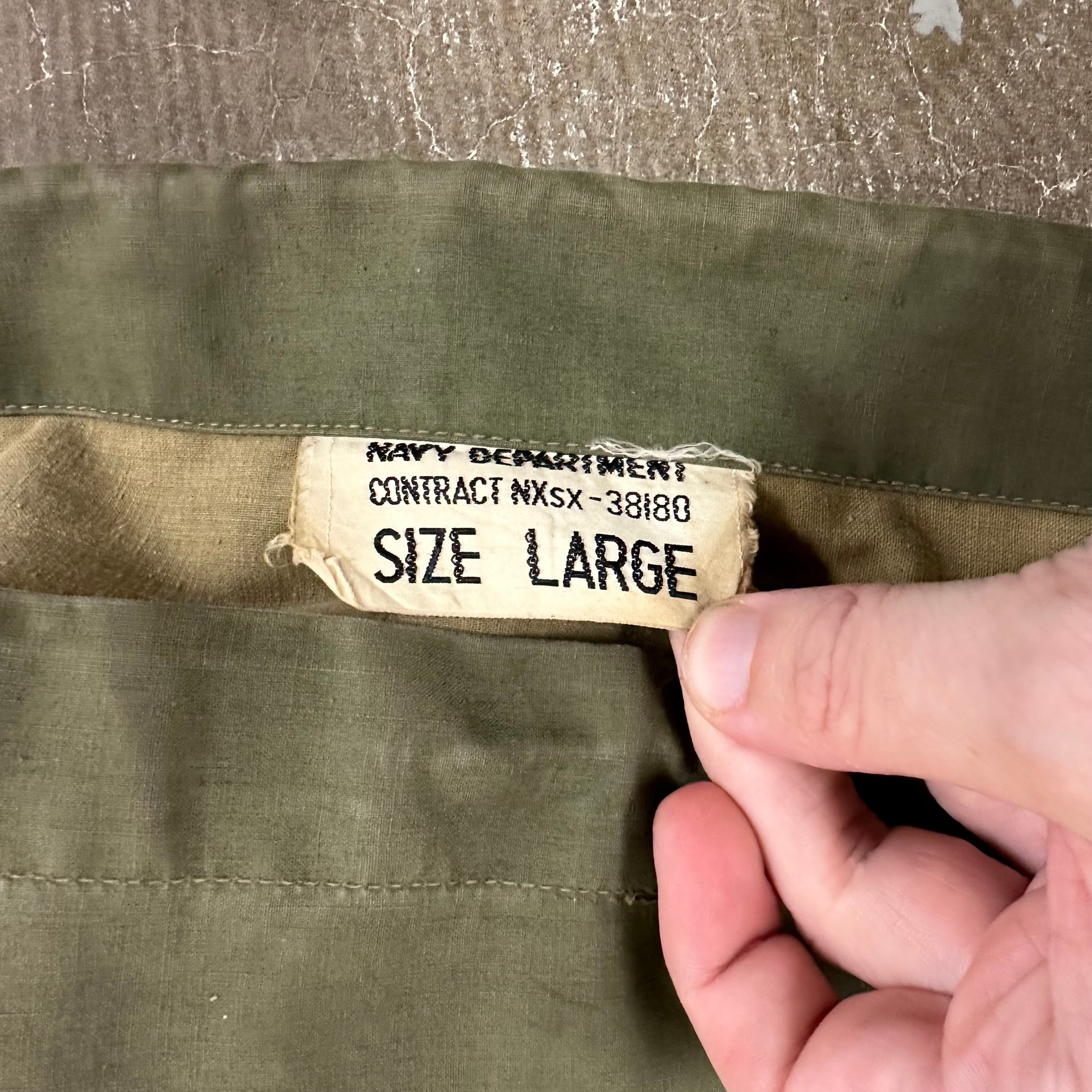 1940’s WWII Stenciled US Navy Wet Weather Parka Large