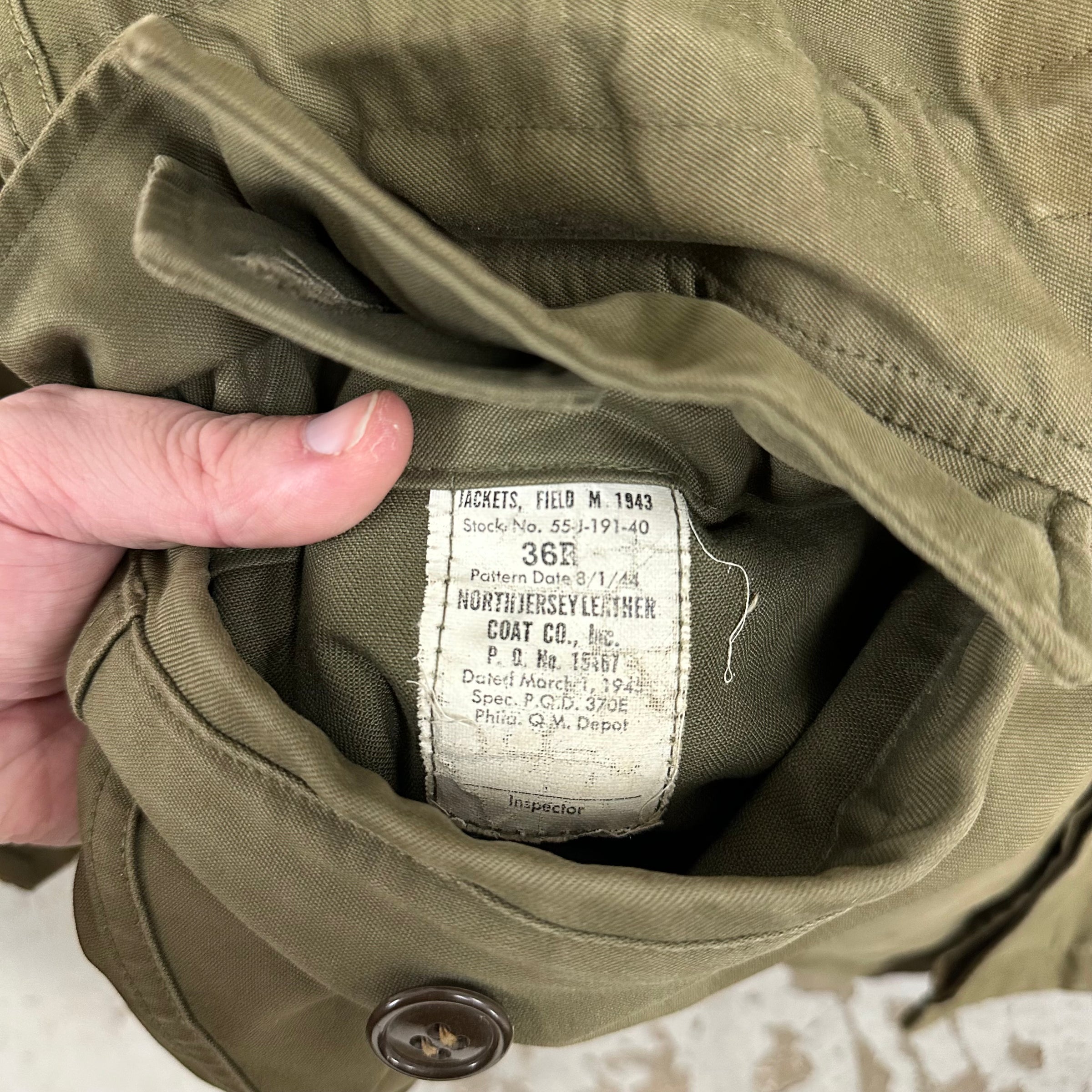 1940’s WWII M-43 Field Jacket Size 36R