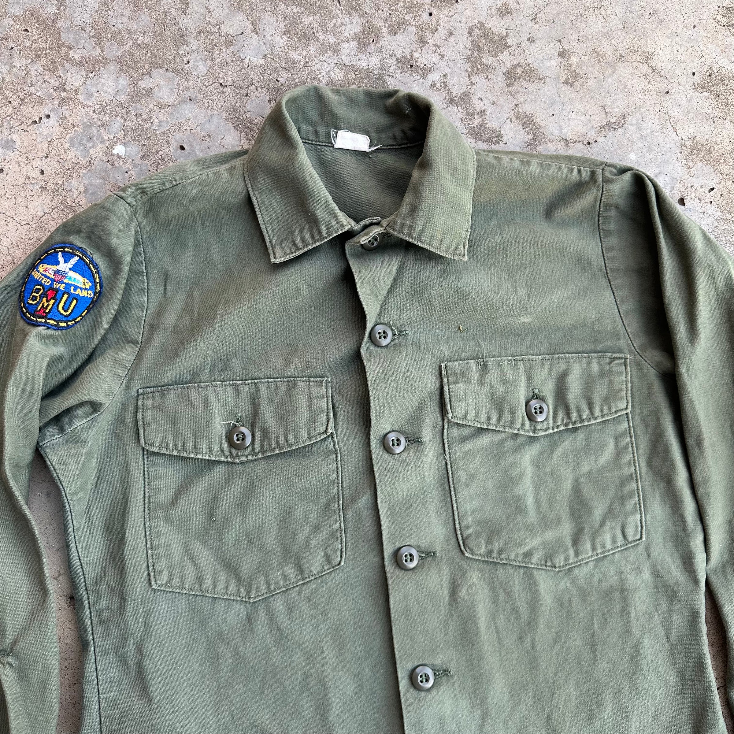 1970’s US Navy NBG Beachmaster Unit 1 Patched Fatigue Shirt