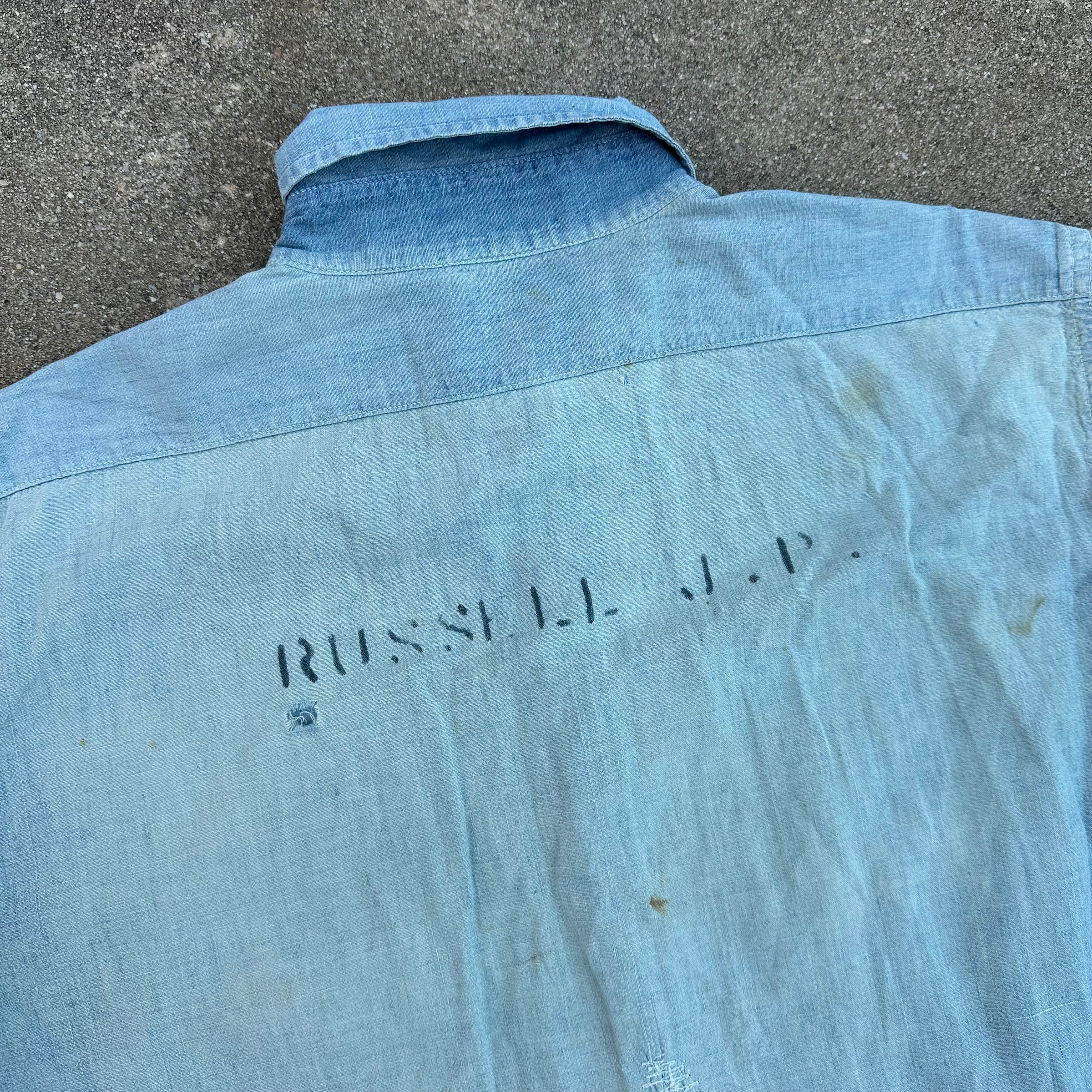1940’s Stenciled WWII USN Chambray Shirt