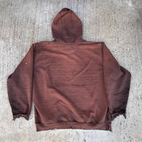 1990’s/Y2k Thrashed Brown Carhartt Hooded Sweatshirt XXL