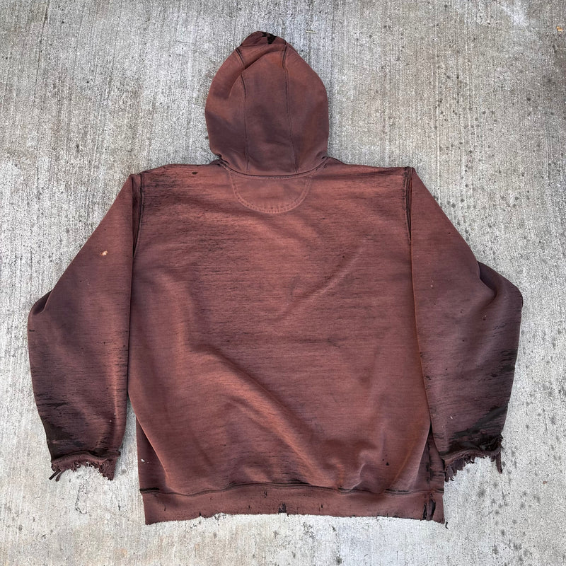 1990’s/Y2k Thrashed Brown Carhartt Hooded Sweatshirt XXL