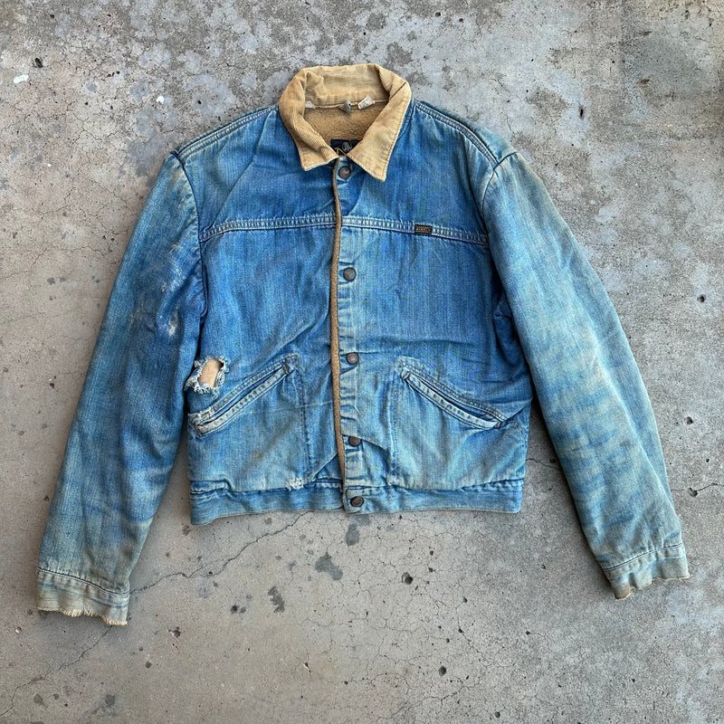 1960’s Maverick Blue Bell Sherpa Lined Denim Jacket Size 40