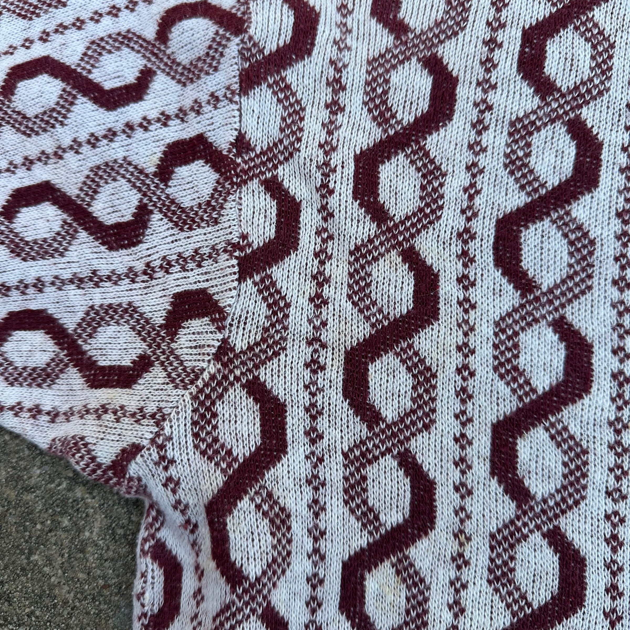 1950’s Barclay Playshirt Rockabilly Helix Pattern Cotton Short Sleeve Sweater