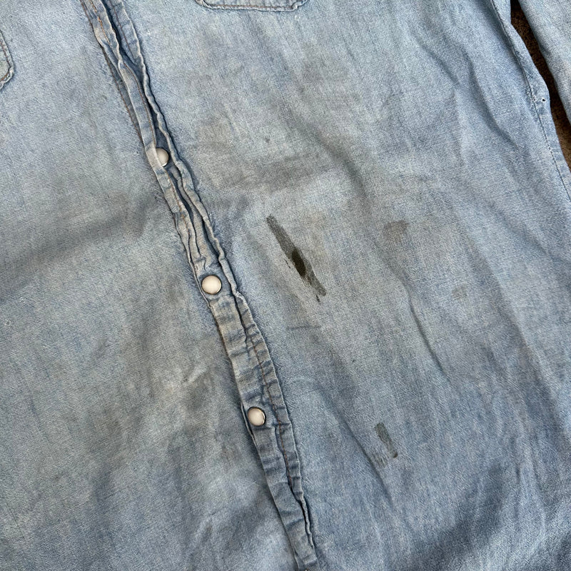1970’s Maverick Chambray Western Shirt Large