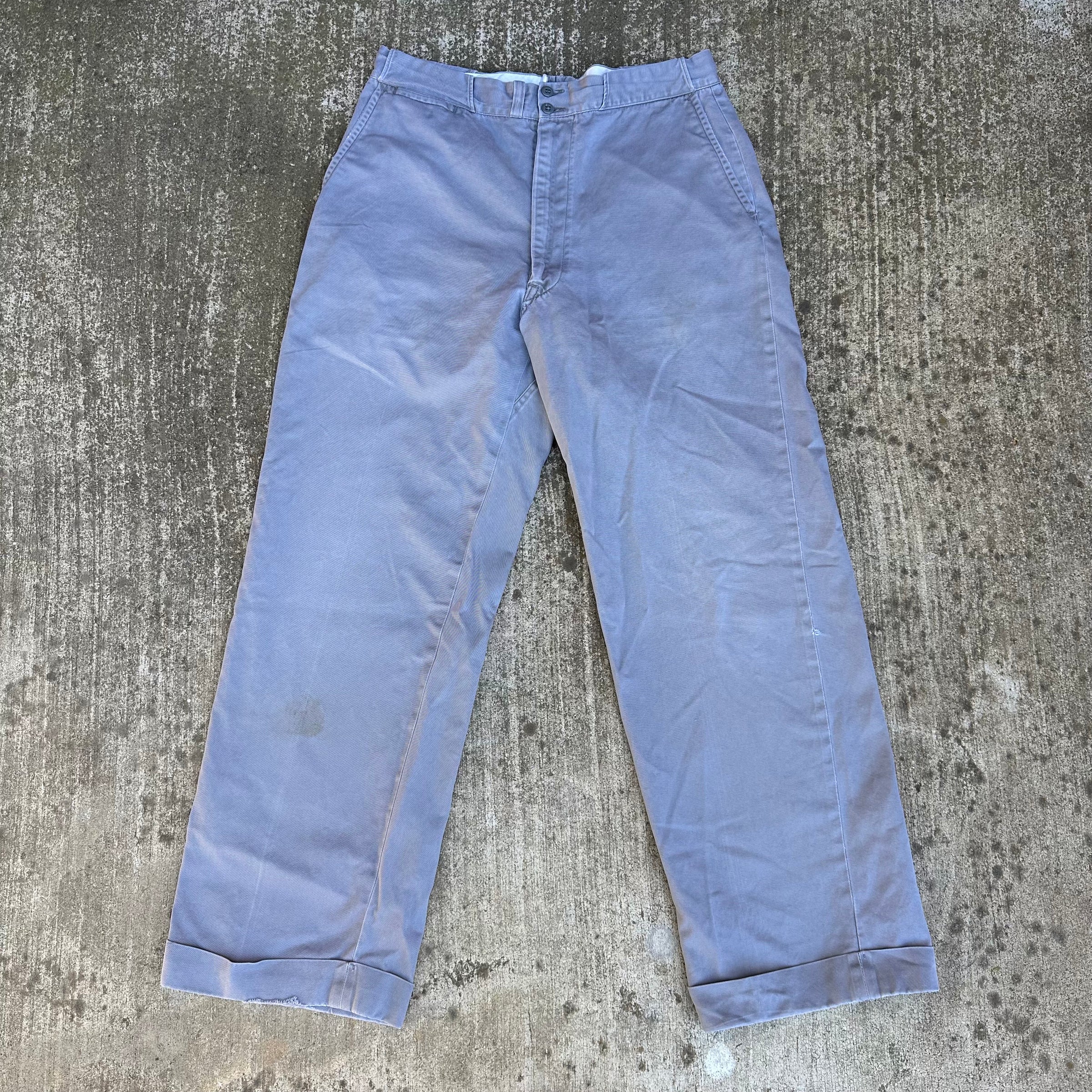 1960’s Tuf Nut Double Button Grey Cotton Work Pants 32” Waist