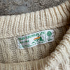 1980’s Trag Knitwear Cream Wool Fisherman Aran Sweater Medium
