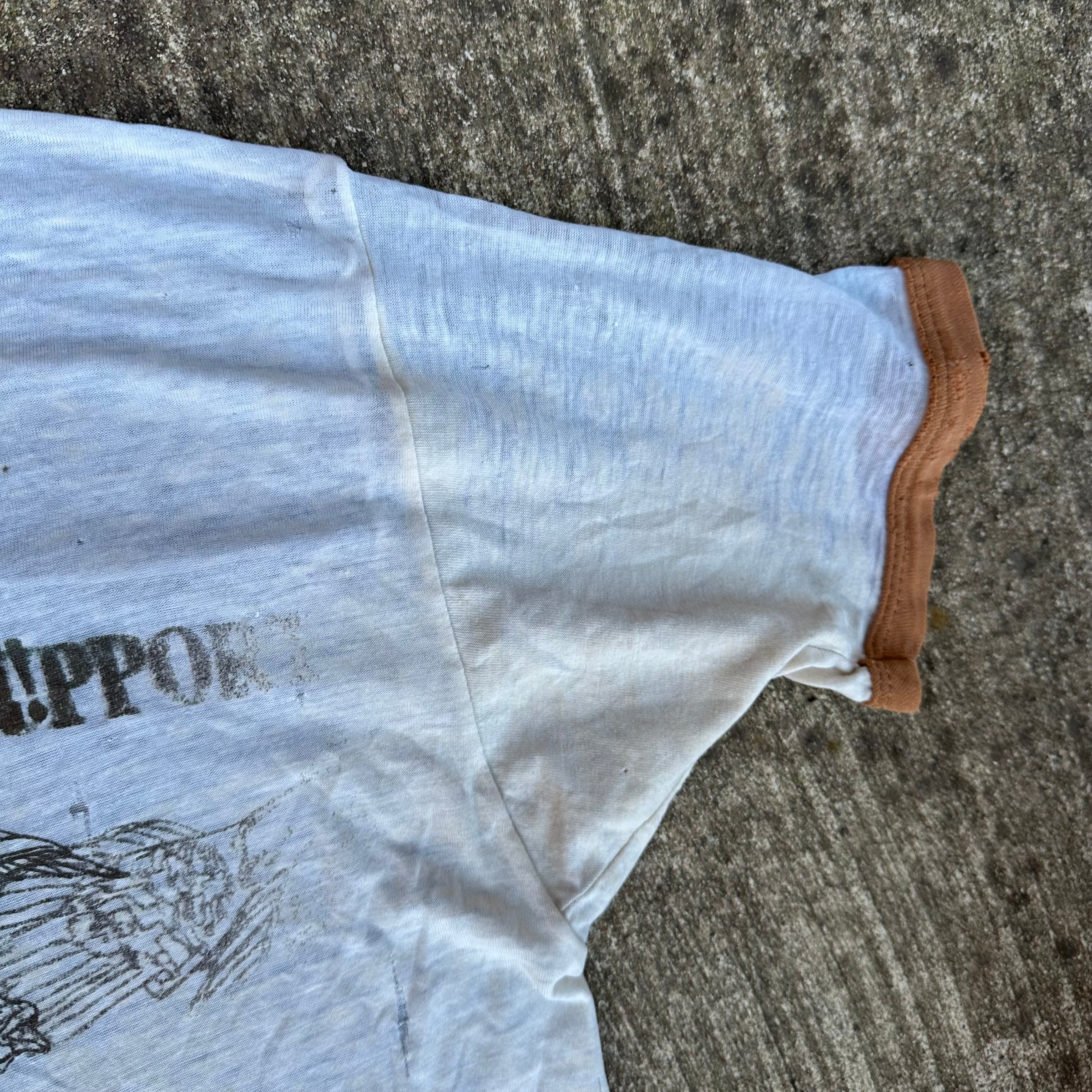 1970’s Support Wildlife Drink Wild Turkey Thrashed Ringer T-Shirt Small