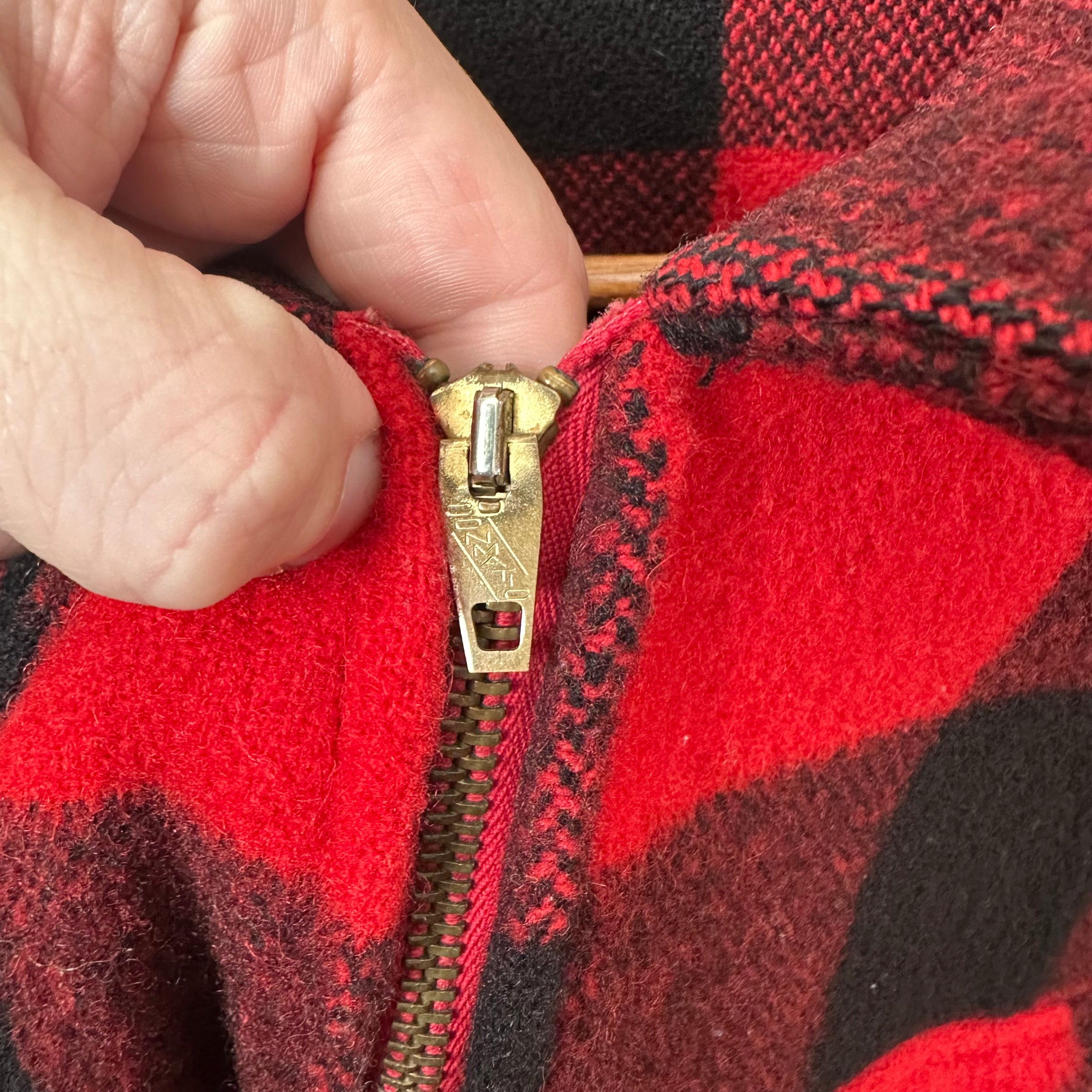 1950’s/60’s Buffalo Plaid Wool D-Pocket Jacket Large