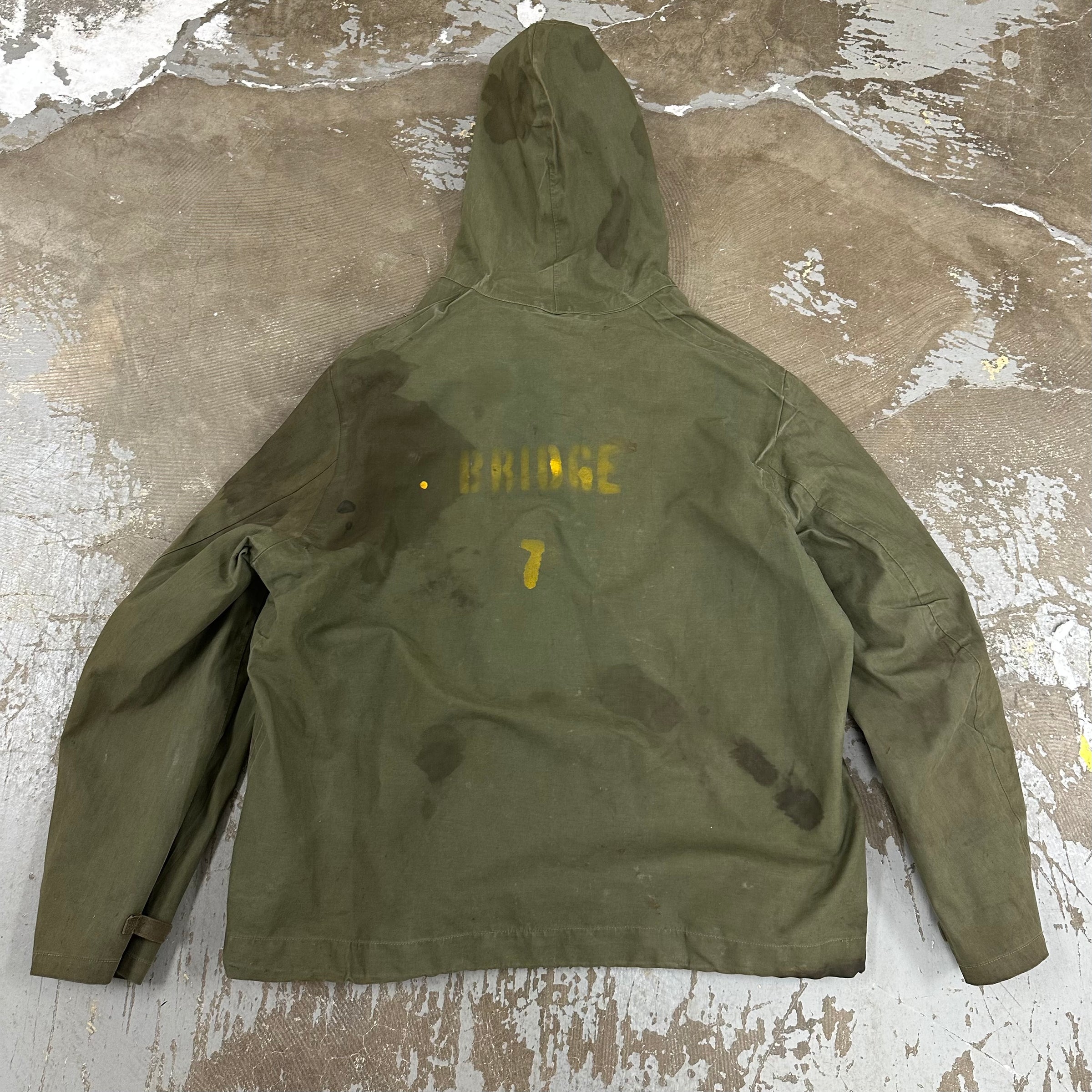1940’s WWII Stenciled US Navy Wet Weather Parka Large