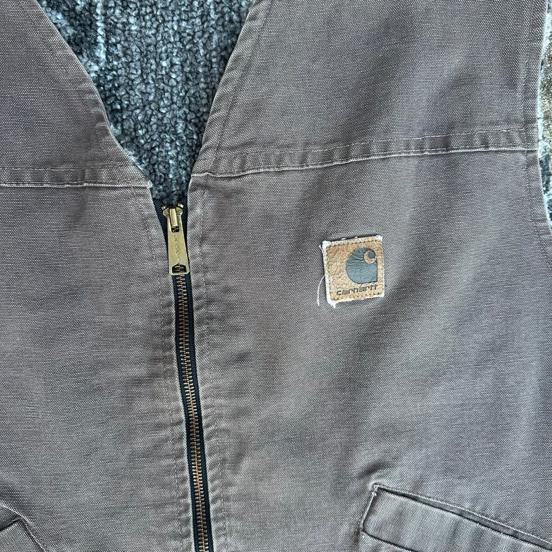 80’s/90’s Carhartt Aztec Sherpa Lined Brown Canvas Vest XL/XXL