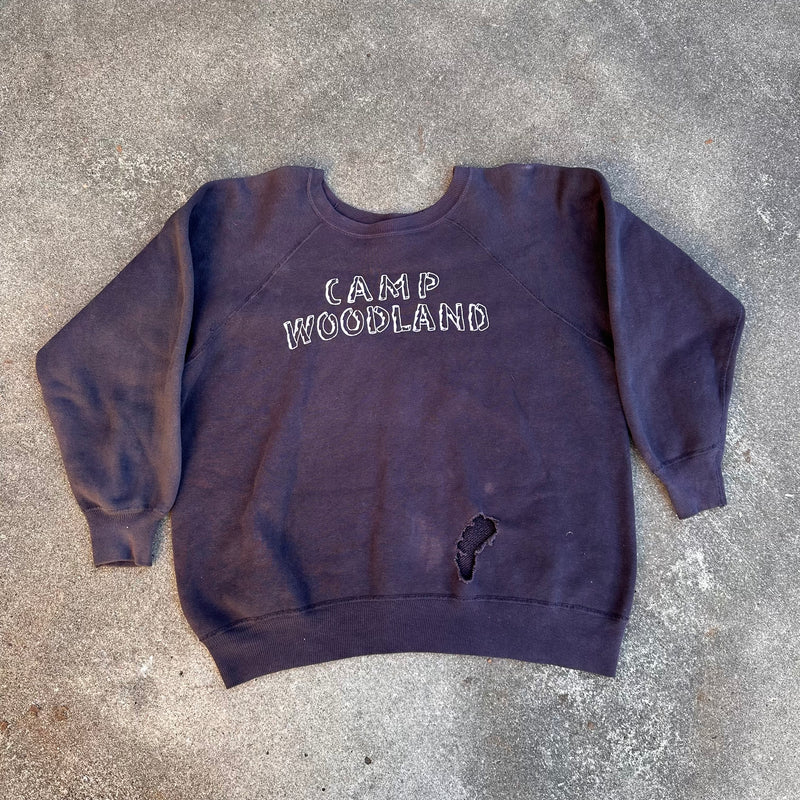 1960’s Camp Woodland Raglan Crewneck Sweatshirt 23” Chest