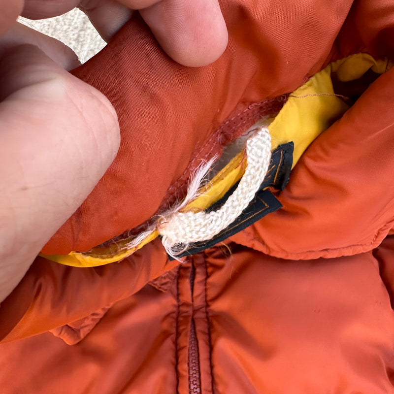 1970’s Eddie Bauer Orange Quilted Down Jacket Small