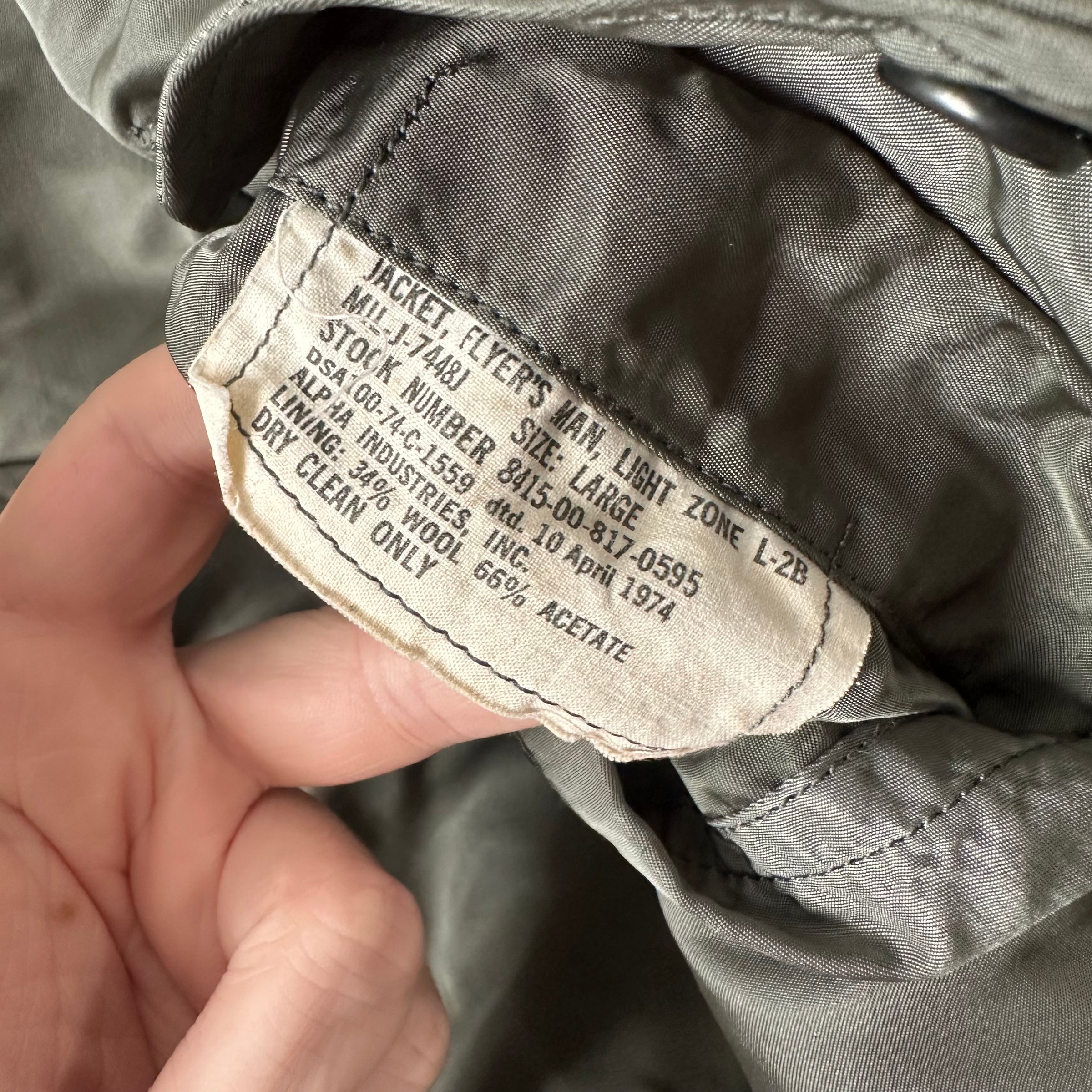 1970’s USAF L-2B Flight Jacket Large