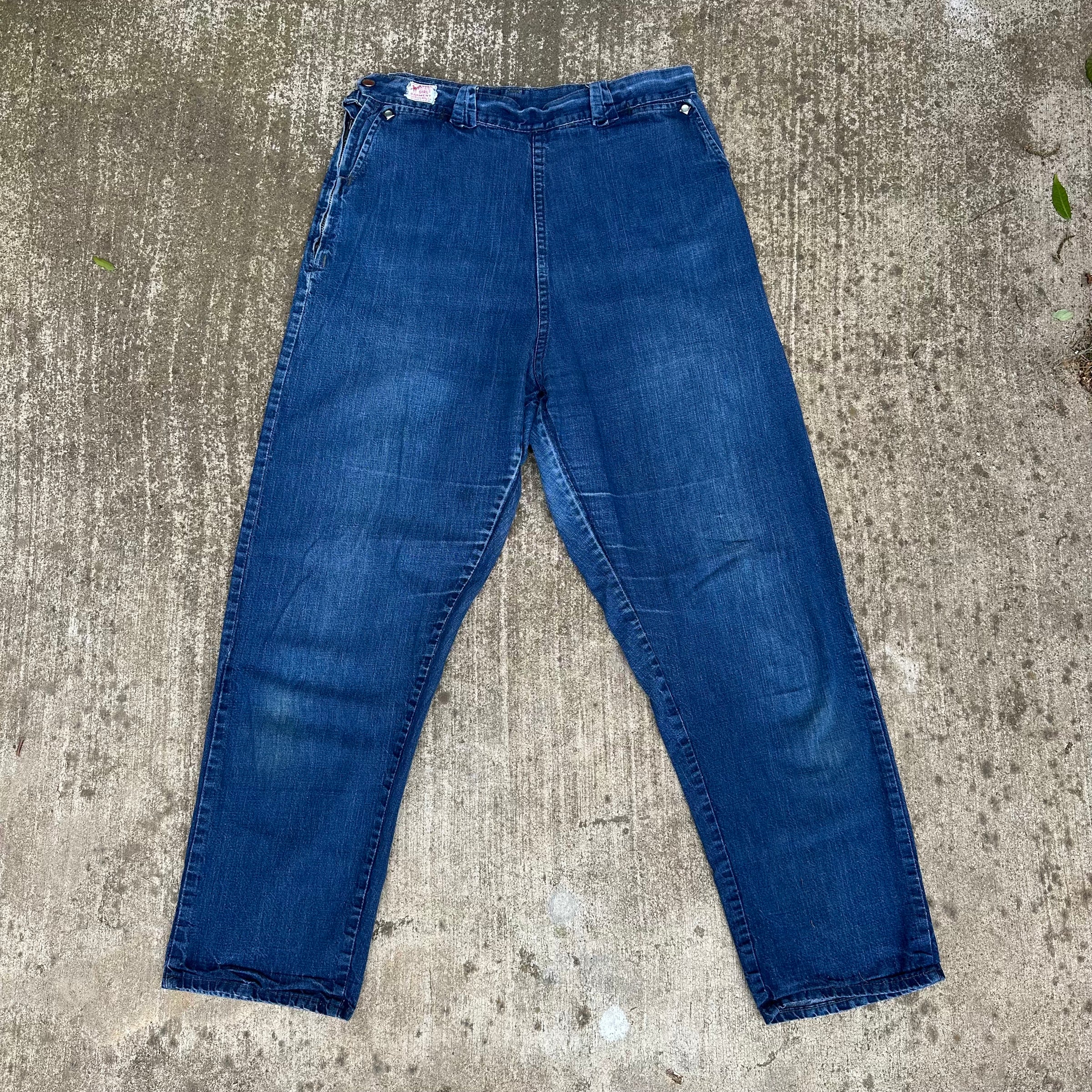 1950’s/60’s Western Girl Denim Side Zip Jeans 32” Waist