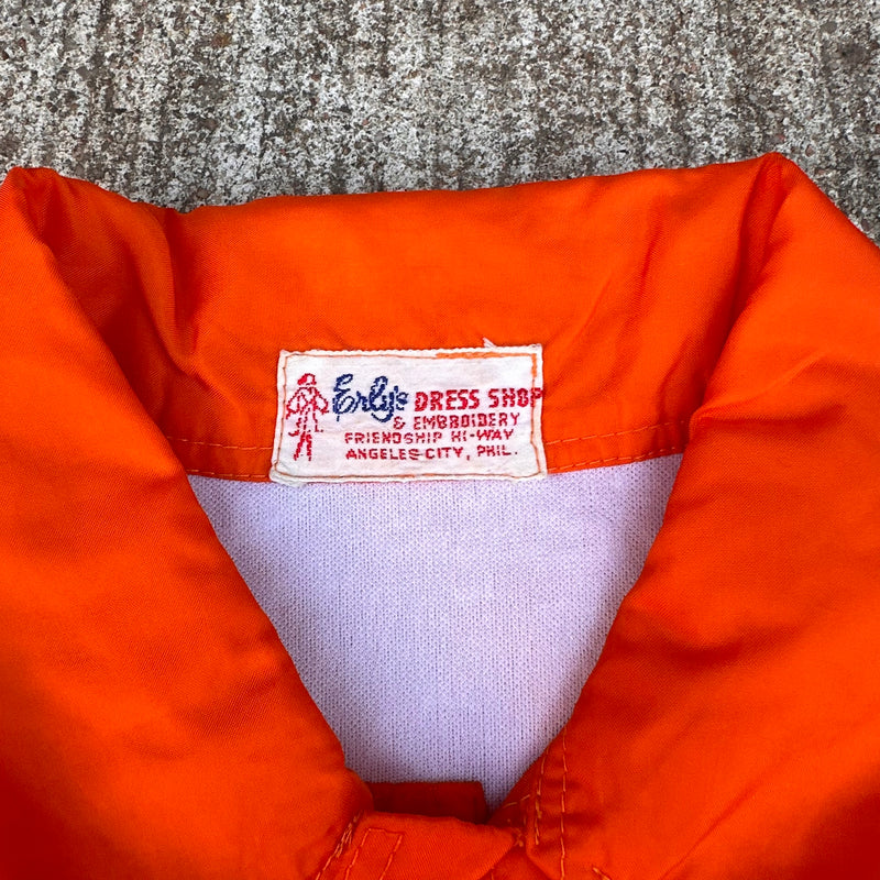 1980’s Orange Nylon Philippine Military Souvenir Jacket XS