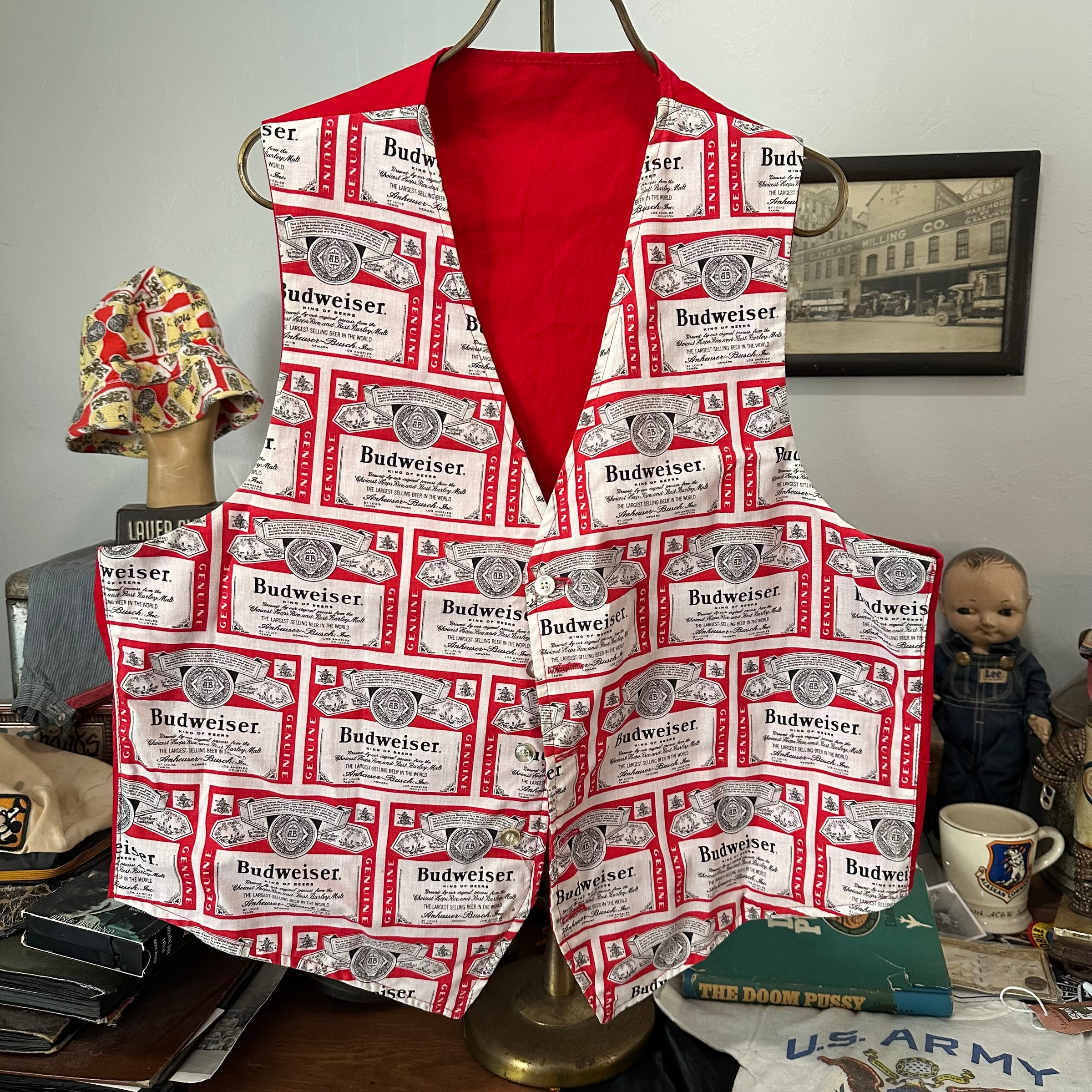 1960’s/70’s Reversible Budweiser All Over Print Suit Vest
