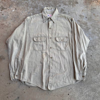 1940’s Lone Wolf Khaki Work Shirt Large