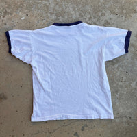 1980’s US Naval Academy Champion Blue Bar Water Print Ringer T-Shirt Medium