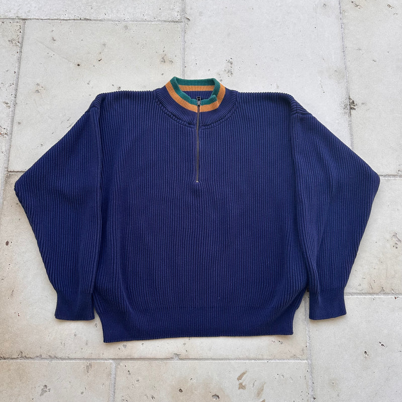 1990’s Eddie Bauer Cotton Quarter Zip Sweater Large