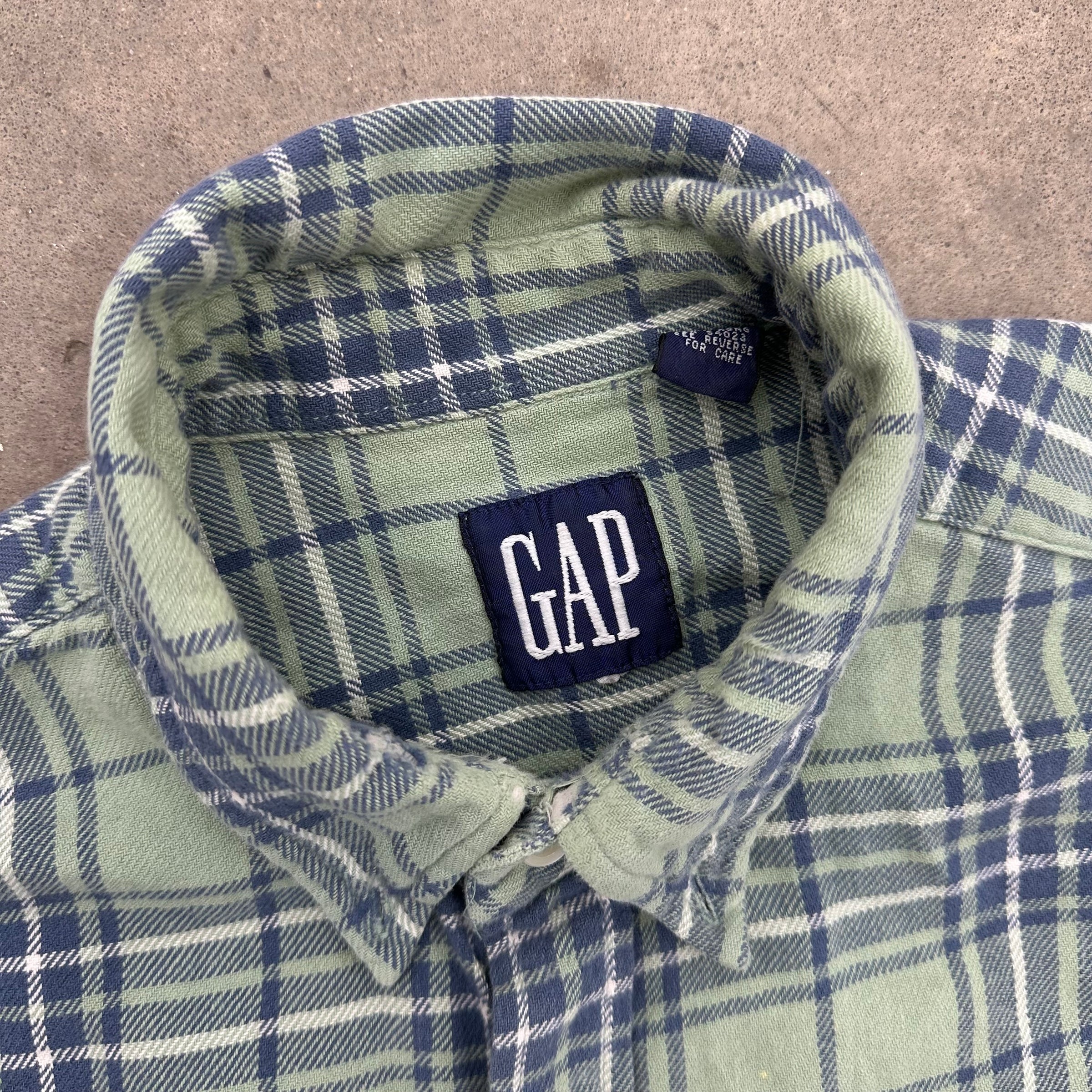1990’s Gap Plaid Cotton Flannel Shirt XL