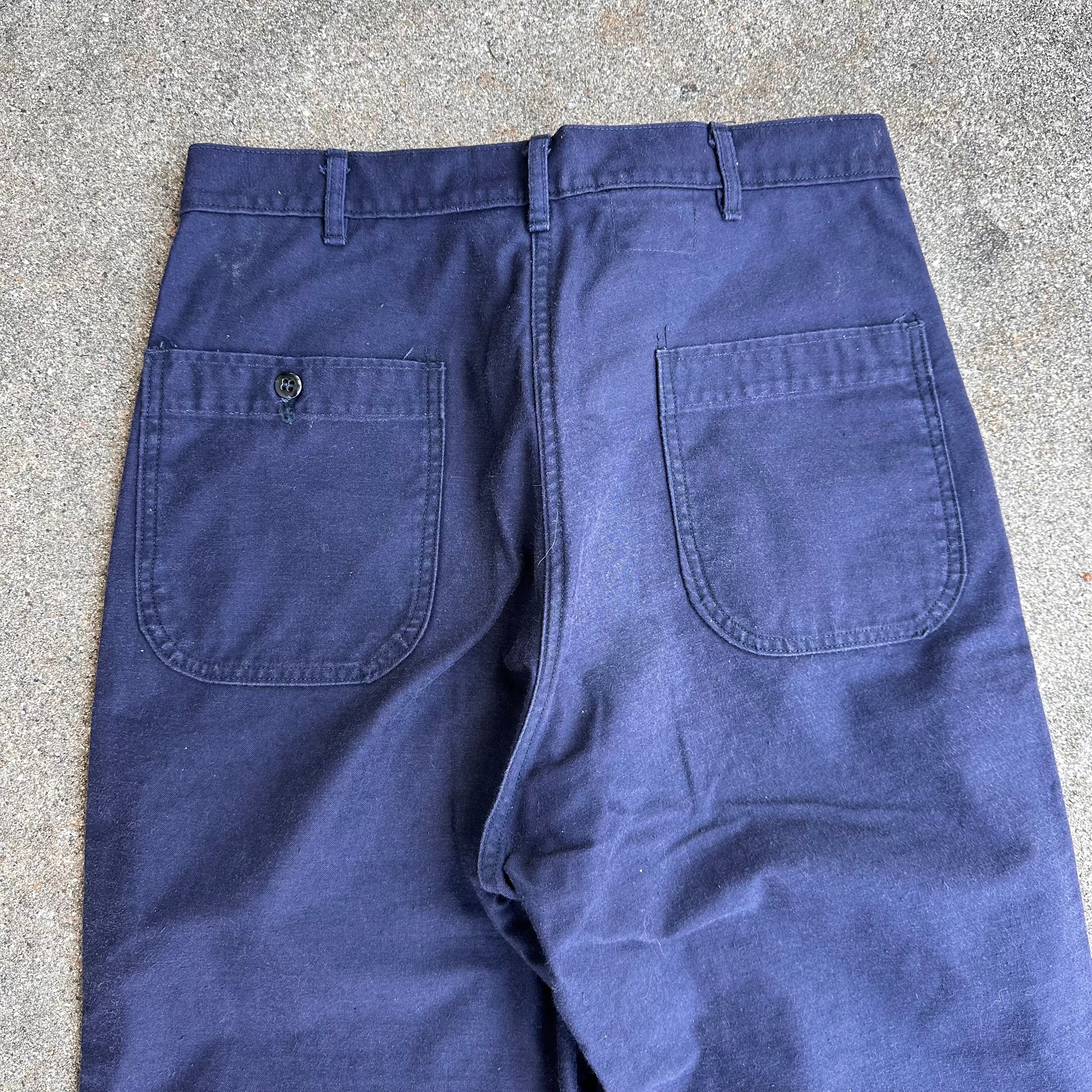 70's U.S.NAVY DARK BLUE UTILITY TROUSERS