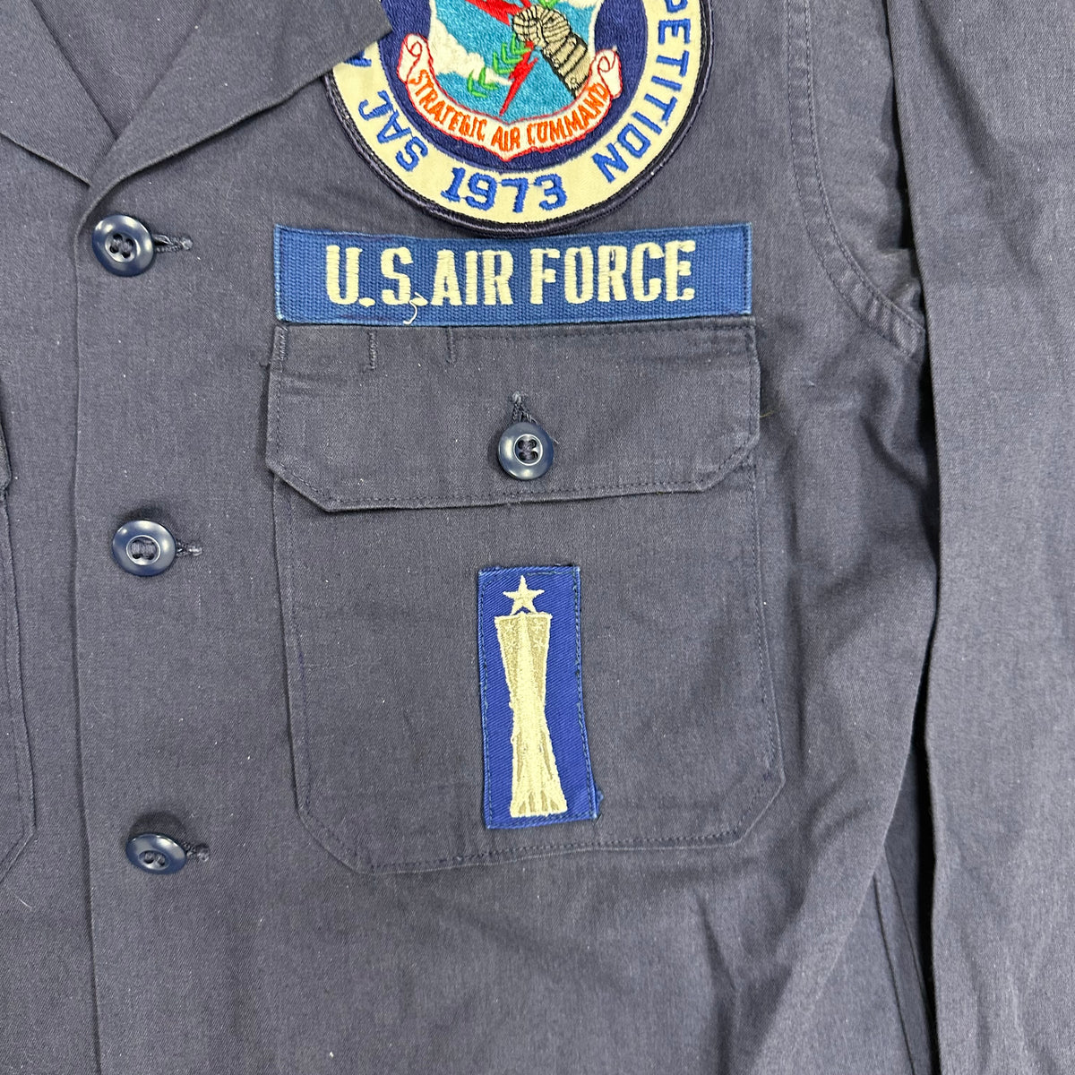 1970’s USAF Blue Missile Crewman Fatigue Shirt Large