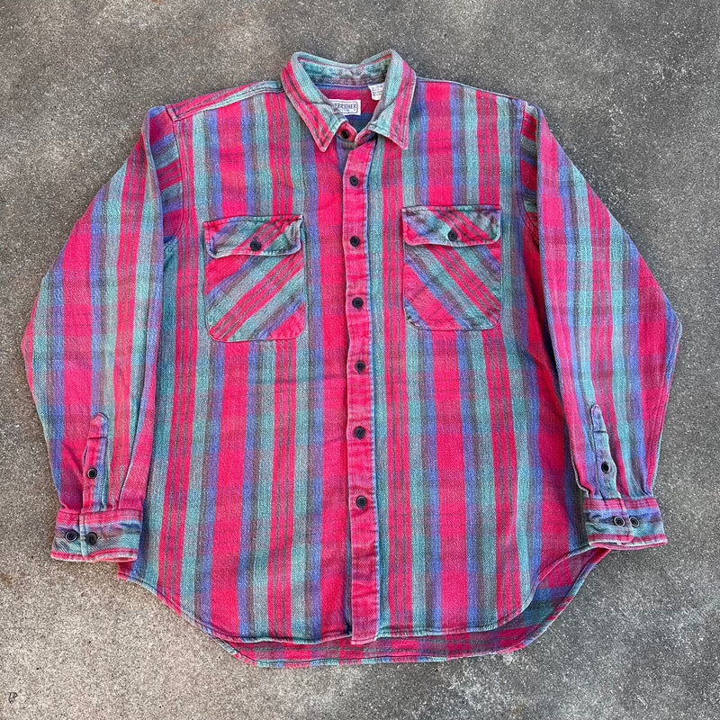 1980’s/90’s Five Brother Plaid Cotton Flannel Shirt Large