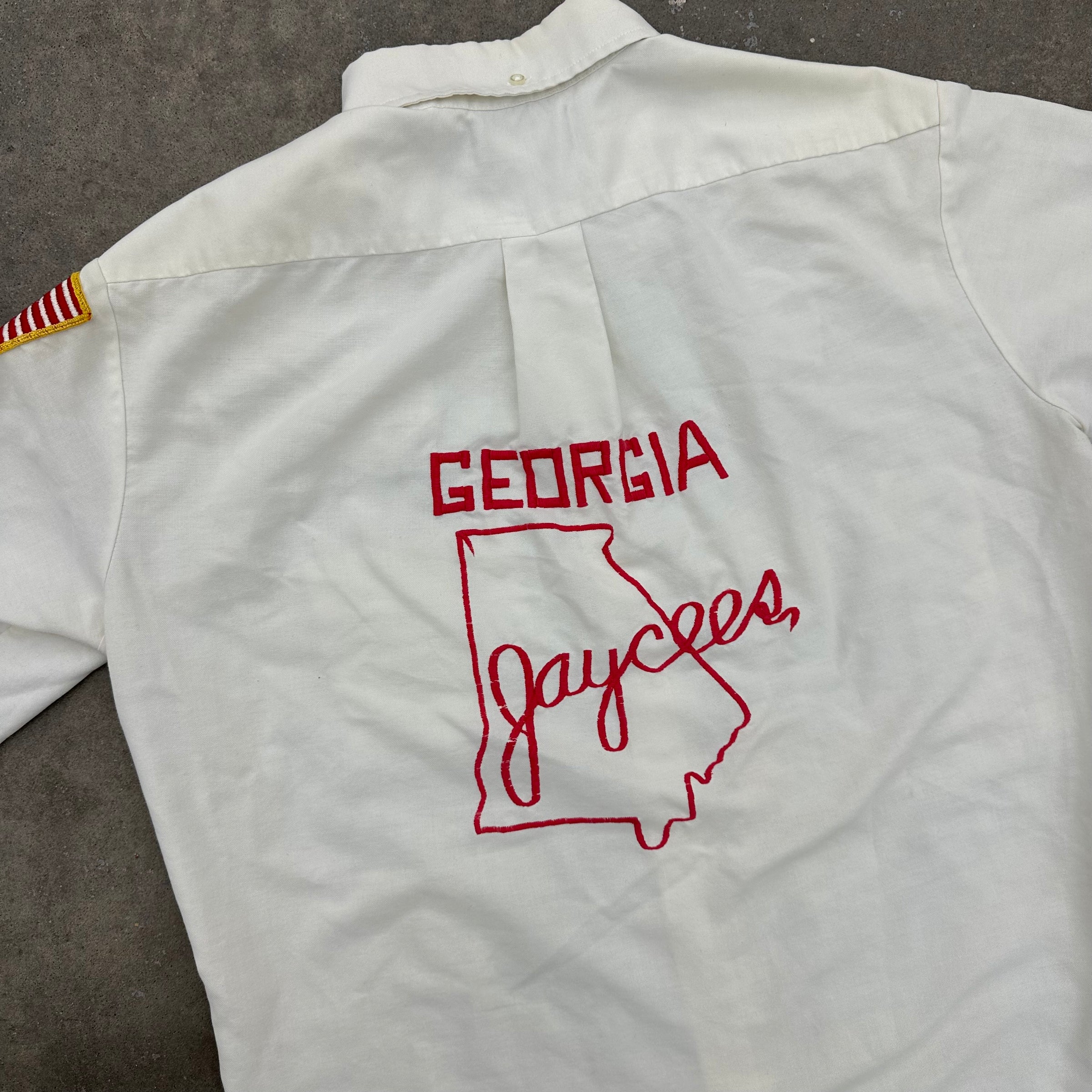 1970’s Patched Georgia Jaycees Button Down Shirt Large