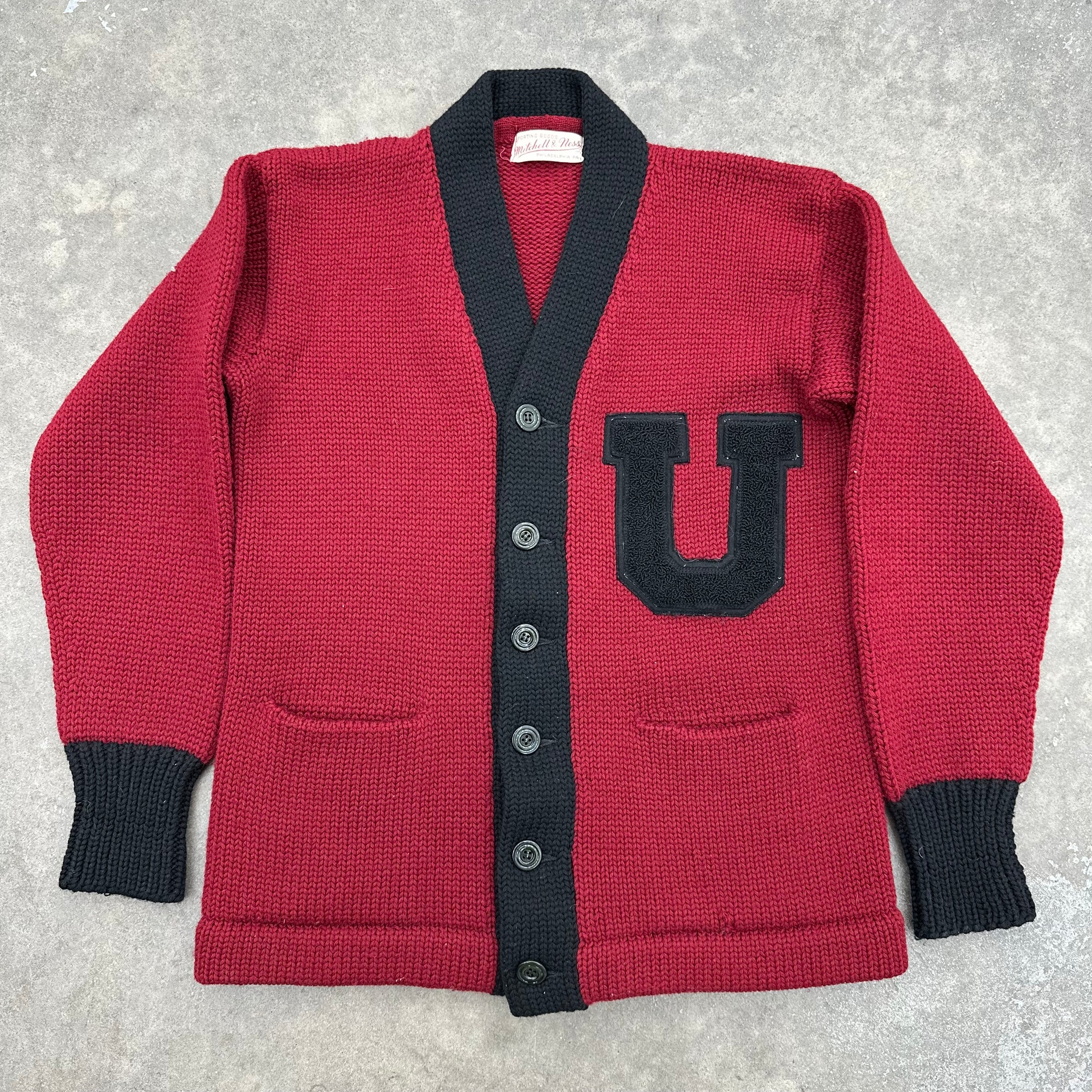 1930’s Mitchell & Ness Wool Cardigan Sweater Small