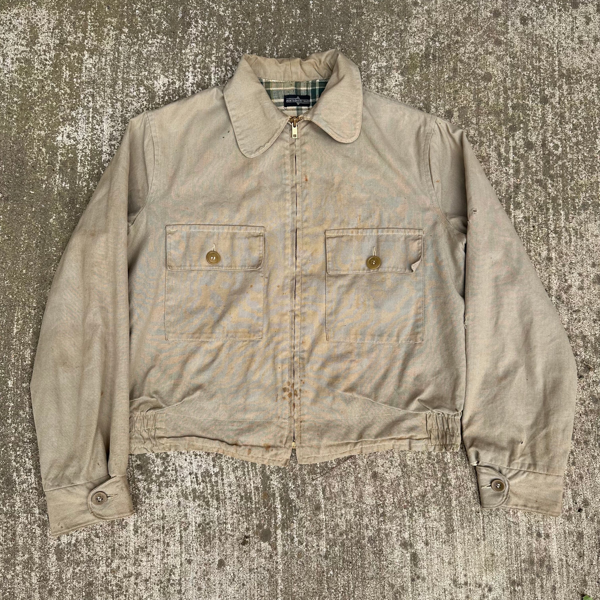 1940’s/50’s Montgomery Ward Flannel Lined Cotton Jacket