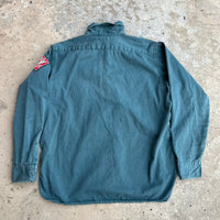 1950’s/60’s Burlington Air Express Patched Cotton Gusseted Work Shirt Large