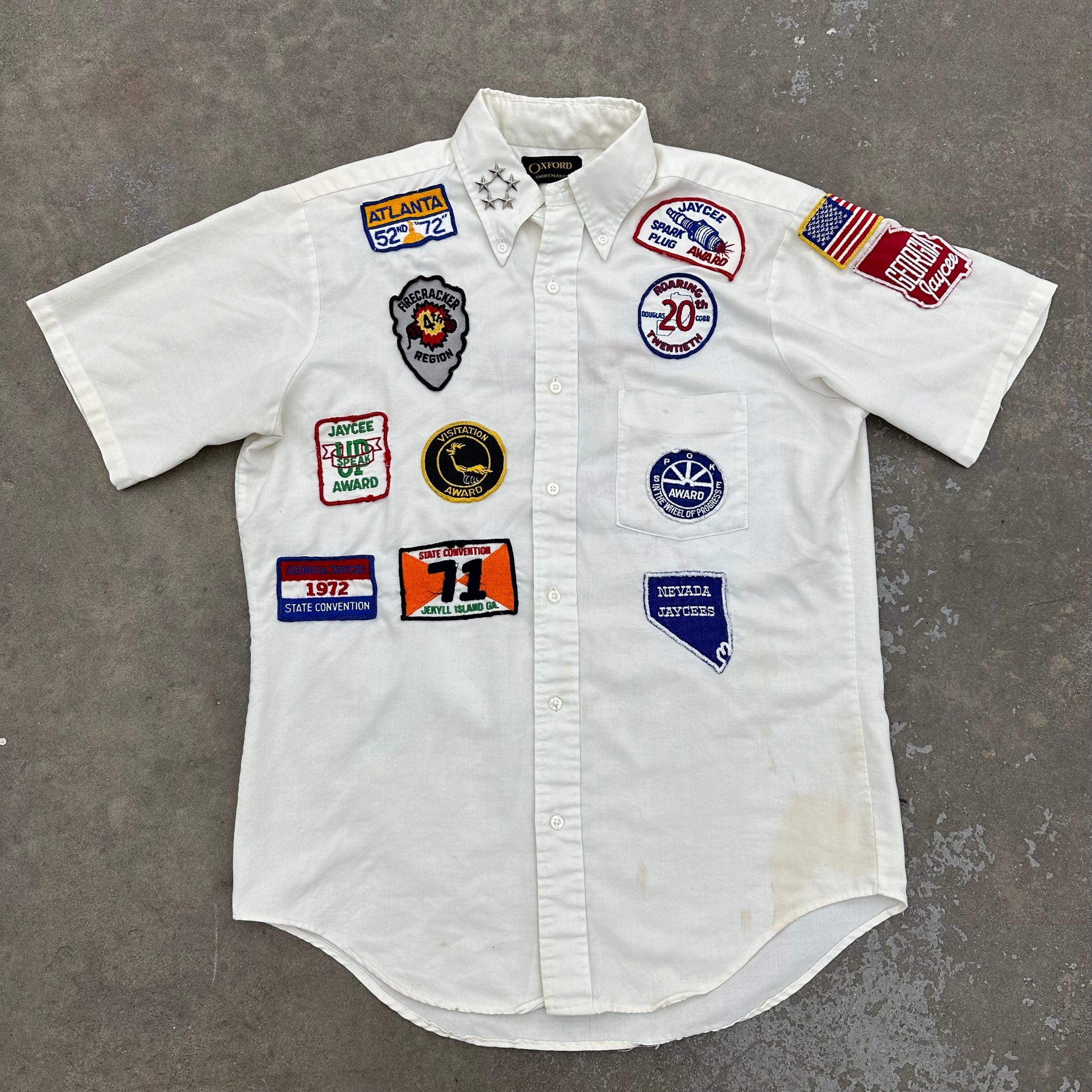 1970’s Patched Georgia Jaycees Button Down Shirt Large