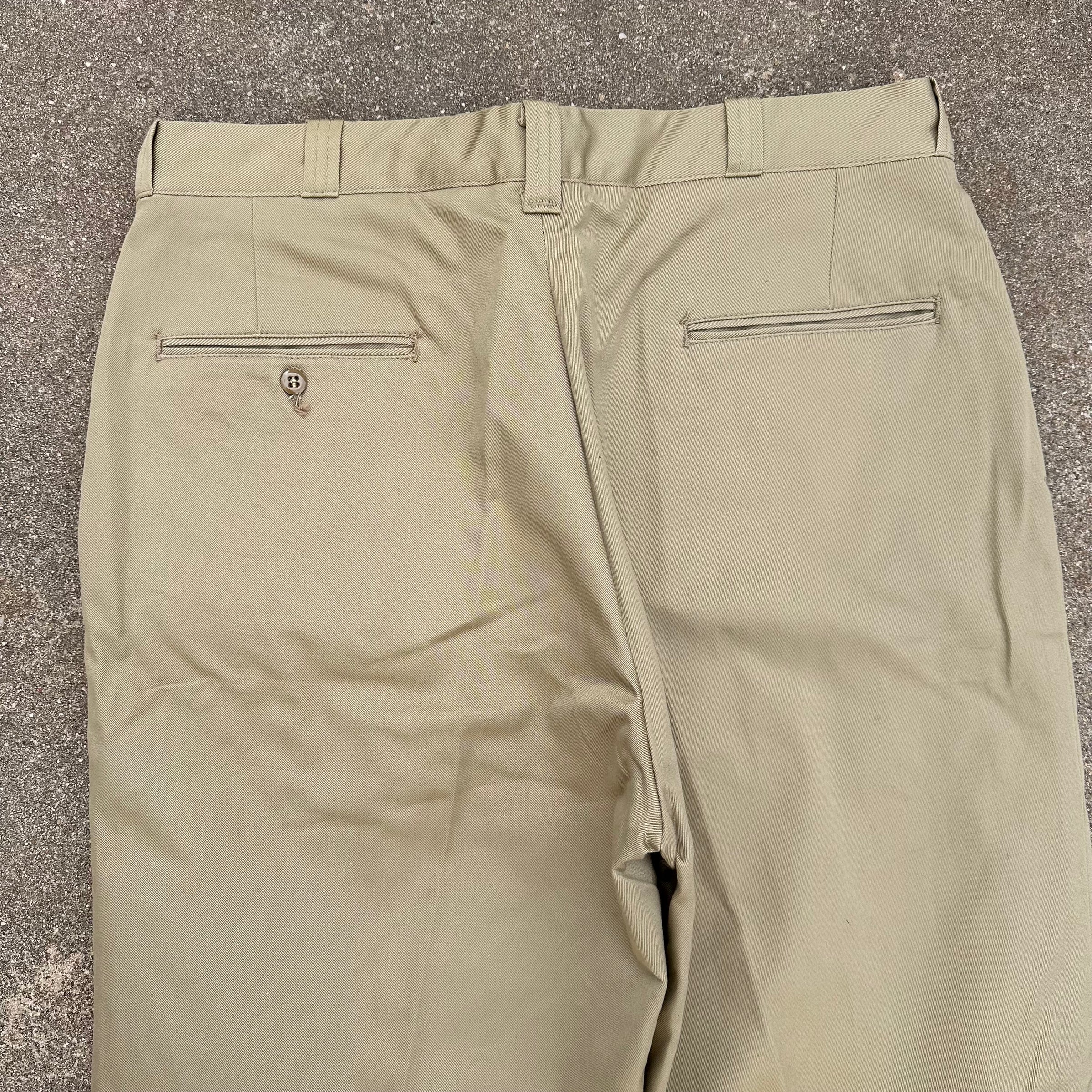 1960’s Vietnam War Deadstock US Army Khaki Cotton Pants 34” Waist
