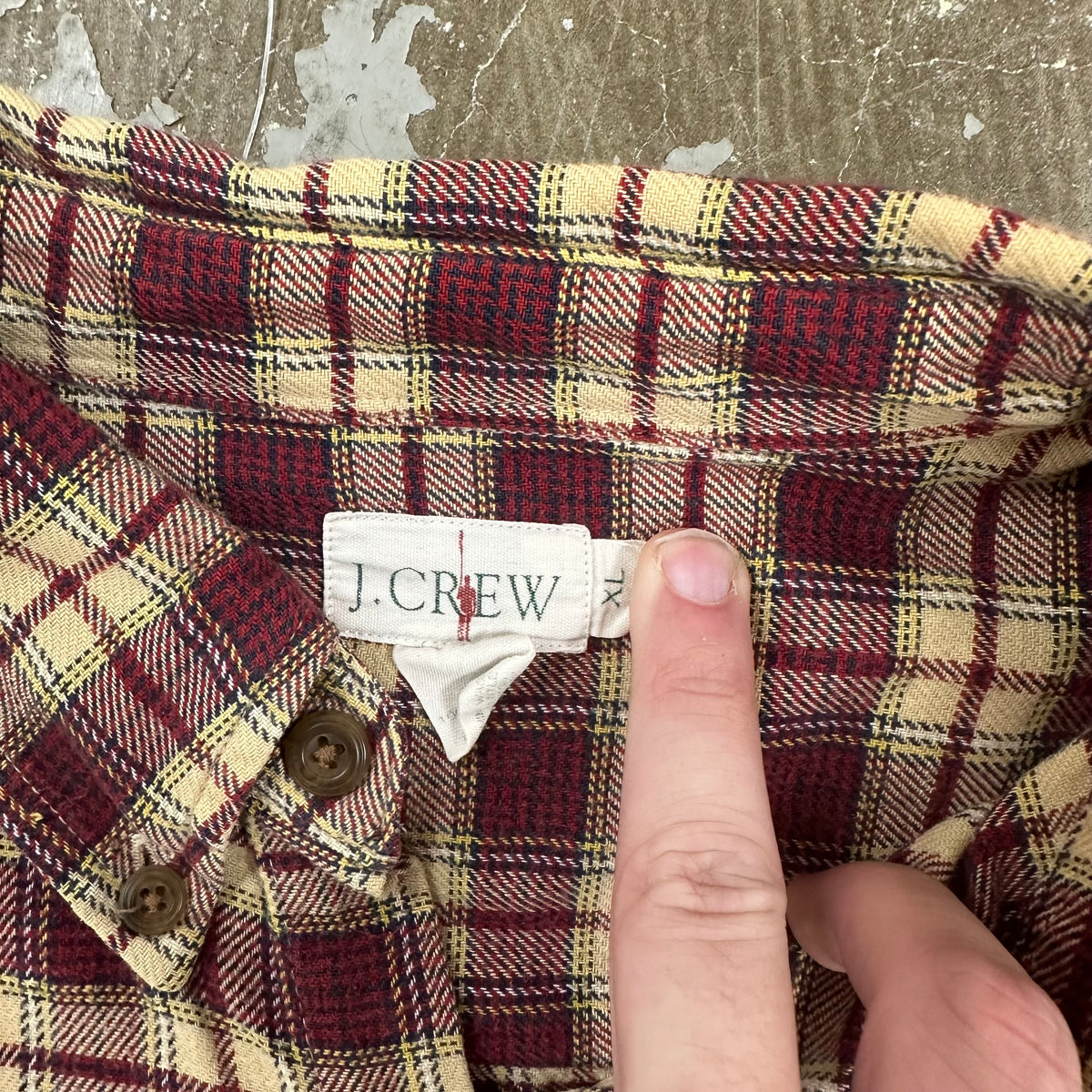 1990’s J Crew Plaid Cotton Flannel Shirt XL