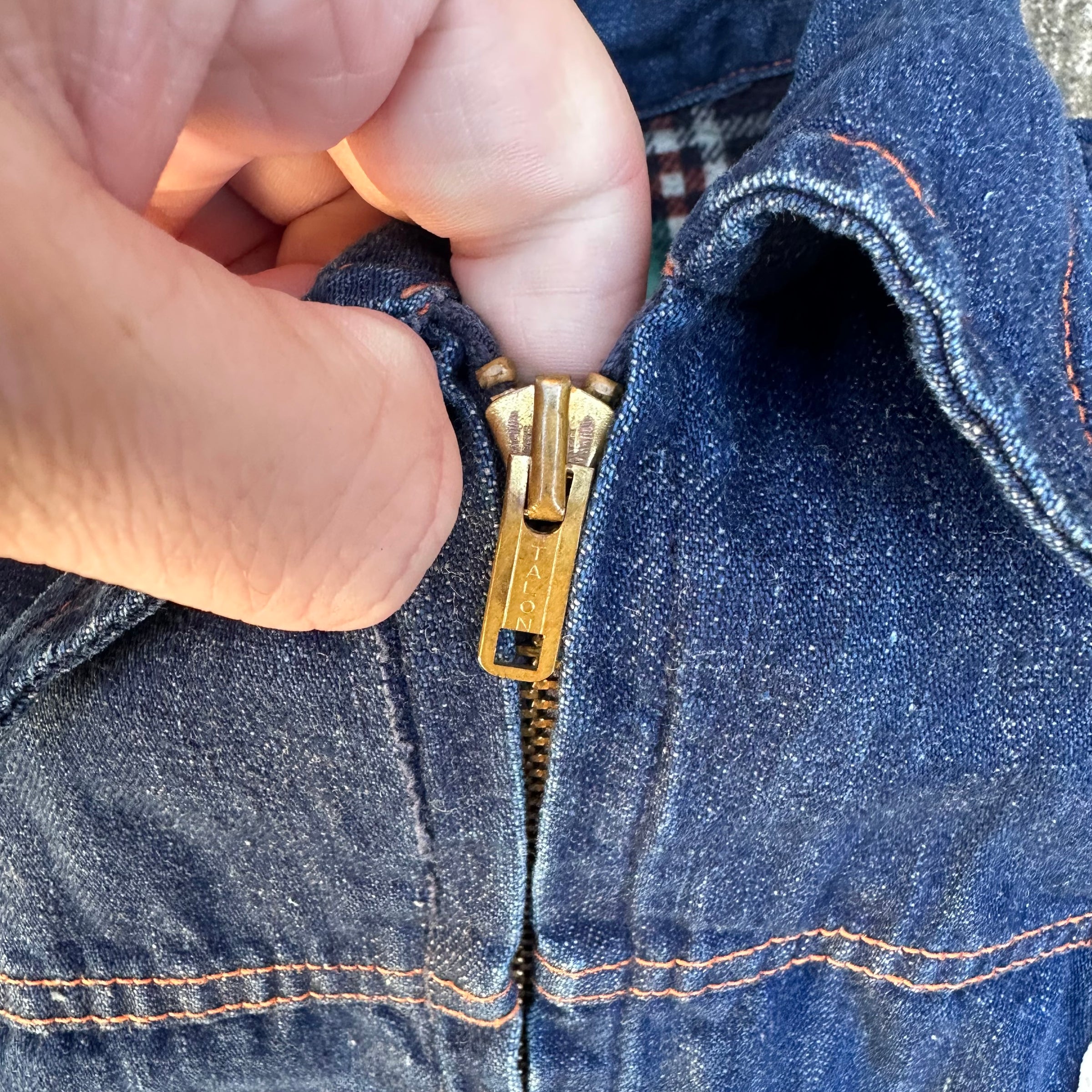 1940’s Tuf Nut Cotton Flannel Lined 2 Pocket Denim Jacket