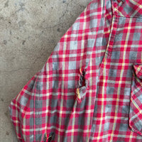 1950’s Thrashed Blue Bell Wrangler Cotton Flannel Shirt Large