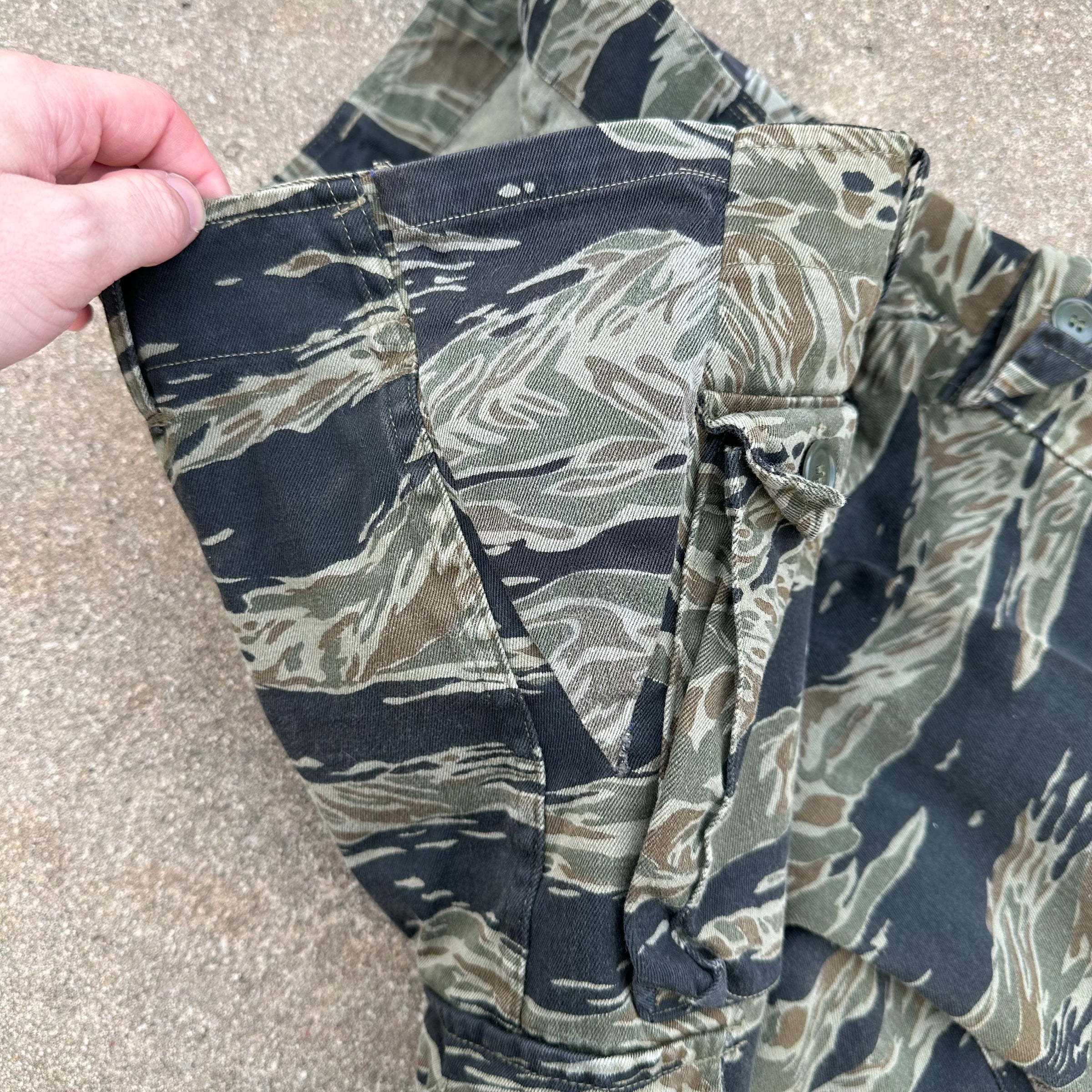 1960’s Vietnam War Silver Tiger Stripe Pants 32” Waist