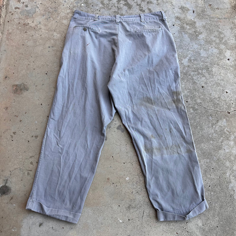 1950’s Grey Cotton Work Pants 36” x 27”