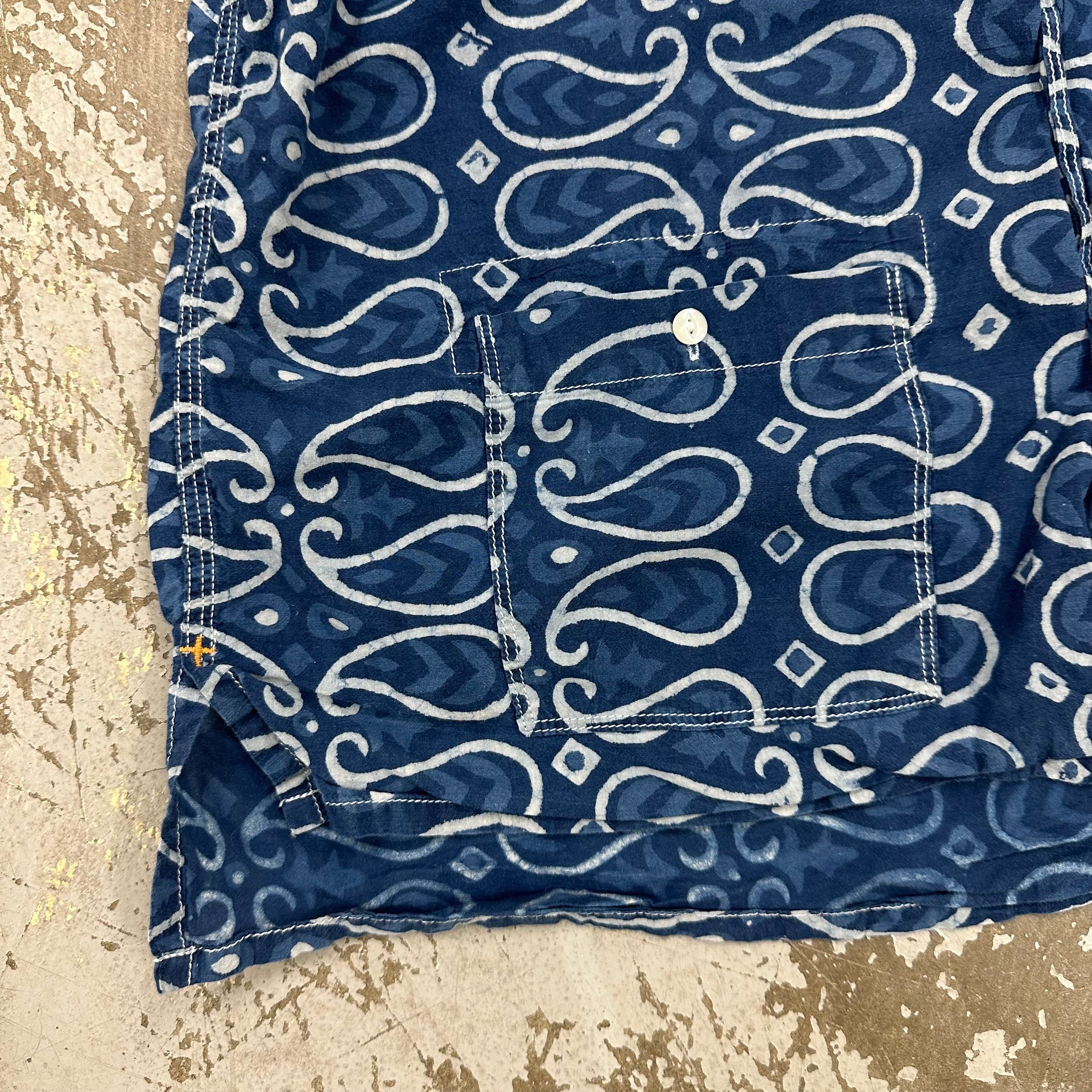 Beams Japan Indigo Dyed Cabana Style Shirt XL
