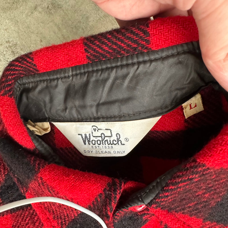 1970’s Woolrich Buffalo Check Plaid Wool Blend Flannel Shirt Large