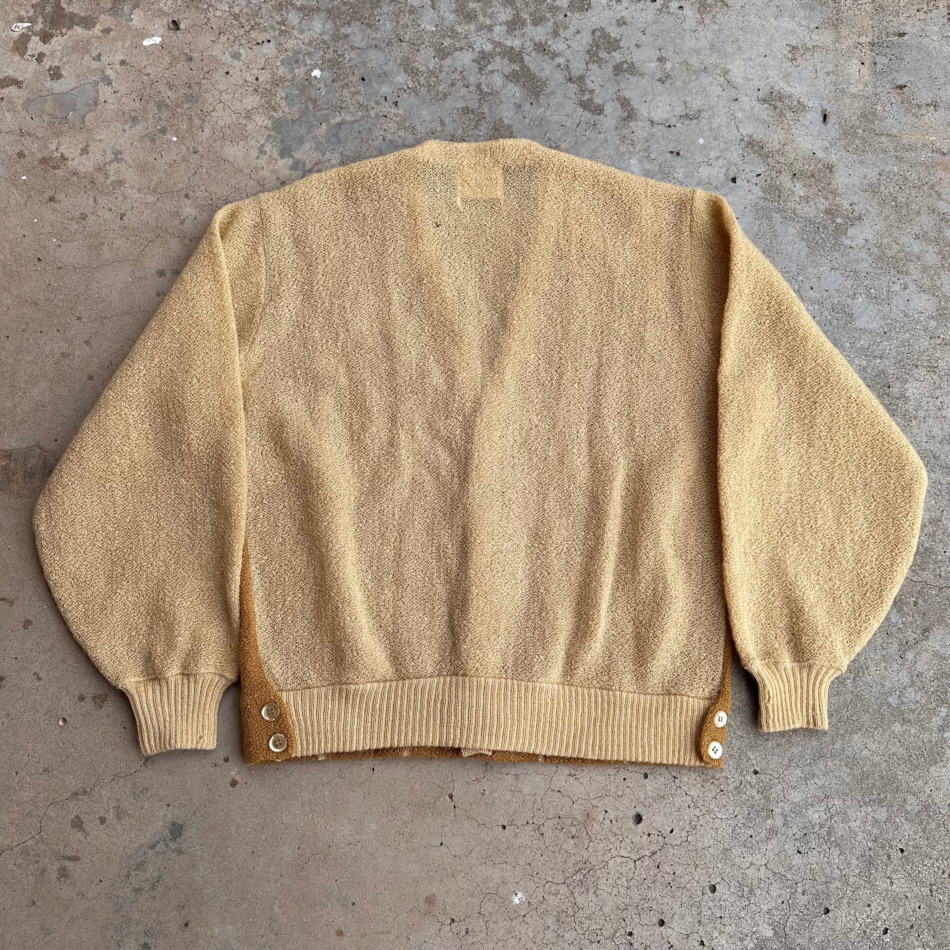 1960's Richman Brothers Boucle Knit Mohair Cardigan Sweater Medium