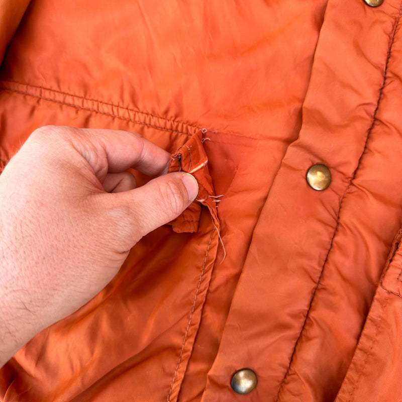 1970’s Sun Faded Orange Down Puffer Jacket Medium