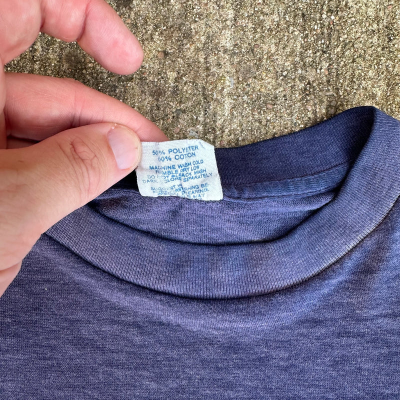 1980’s Paper Thin Navy Adidas T-Shirt Large