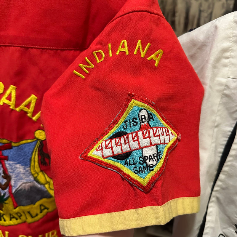 1970’s USAF Yokota Air Base Hawaiian Club Military Souvenir Bowling Shirt Large