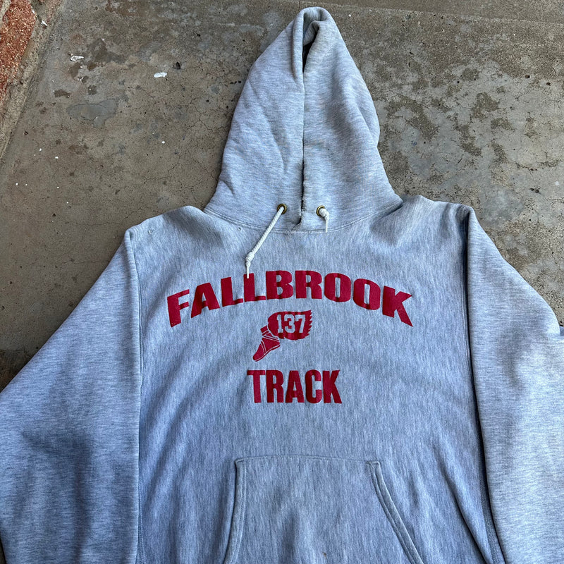 1980’s Champion Reverse Weave Winged Foot Hooded Sweatshirt Large